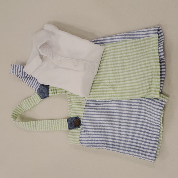 Matt's Scooter Overall Shorts and Onsie - Picture 2 of 8